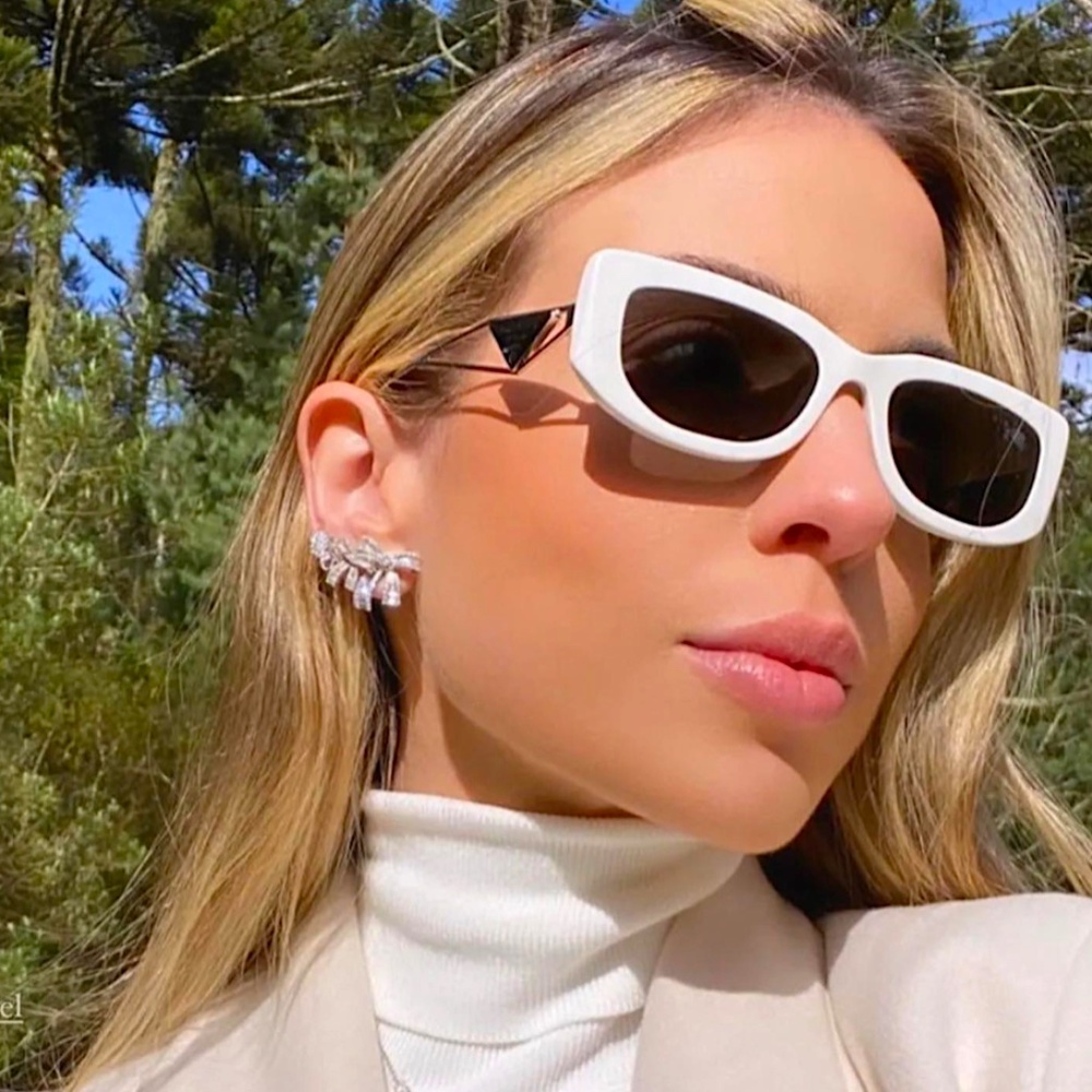 Prada White and Black Sunglasses